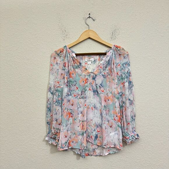 NWT ANTHROPOLOGIE VELVET by Graham & Spencer Jessa Blouse in Watercolor - Picture 1 of 9